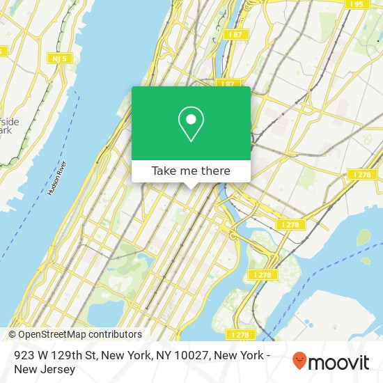 923 W 129th St, New York, NY 10027 map