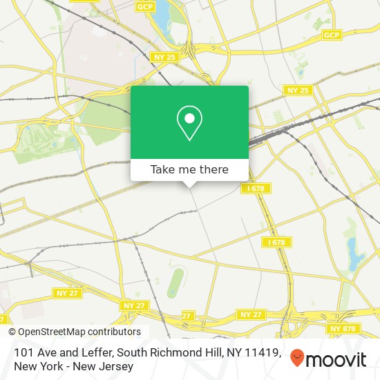 Mapa de 101 Ave and Leffer, South Richmond Hill, NY 11419