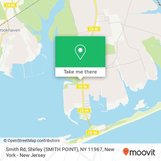 Mapa de Smith Rd, Shirley (SMITH POINT), NY 11967