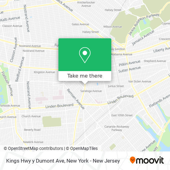 Mapa de Kings Hwy y Dumont Ave