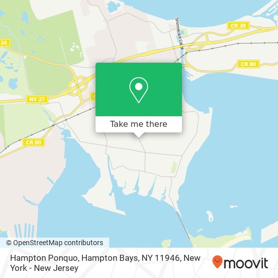 Mapa de Hampton Ponquo, Hampton Bays, NY 11946