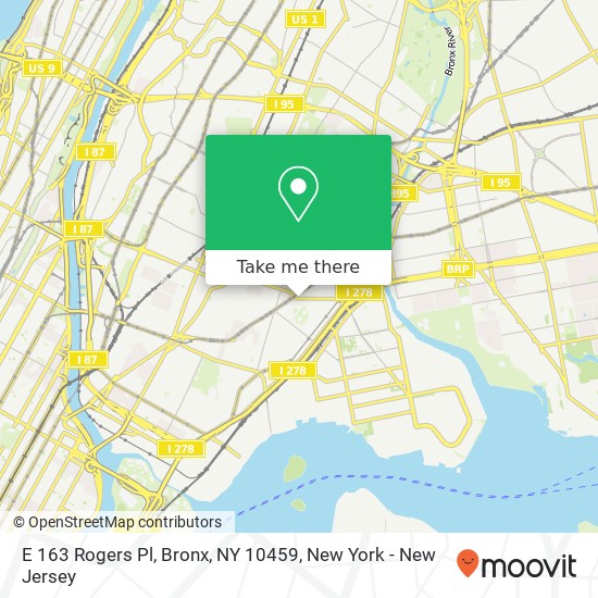 Mapa de E 163 Rogers Pl, Bronx, NY 10459