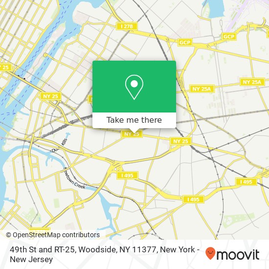 49th St and RT-25, Woodside, NY 11377 map