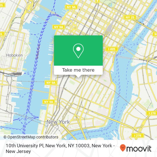 Mapa de 10th University Pl, New York, NY 10003