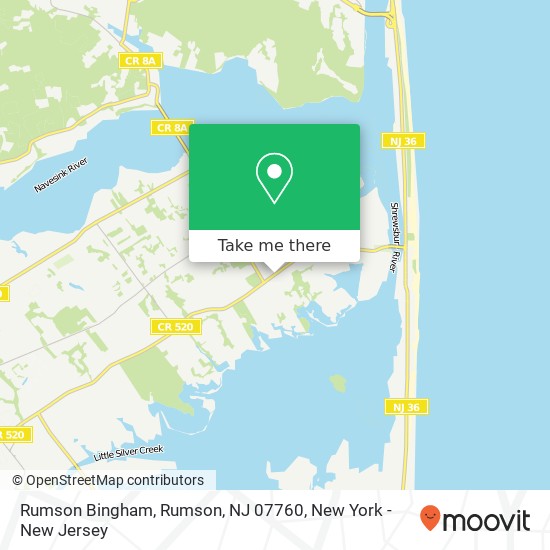 Mapa de Rumson Bingham, Rumson, NJ 07760