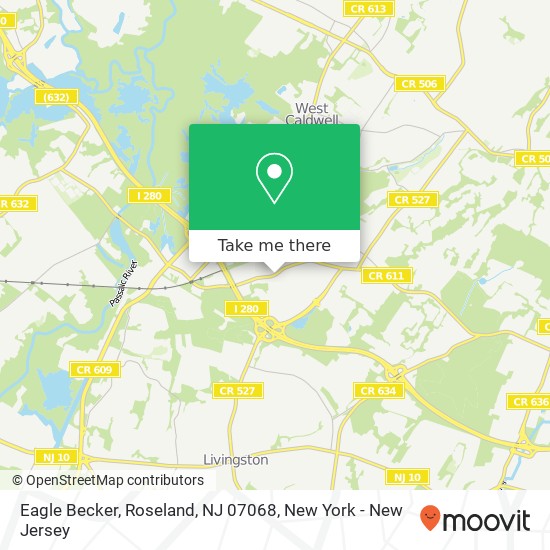 Mapa de Eagle Becker, Roseland, NJ 07068