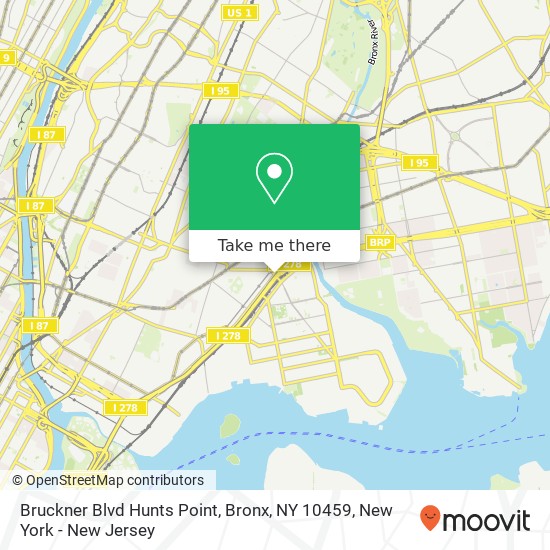 Mapa de Bruckner Blvd Hunts Point, Bronx, NY 10459