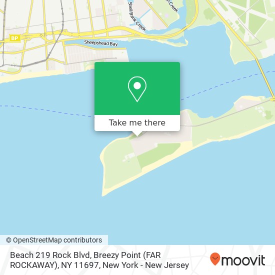 Mapa de Beach 219 Rock Blvd, Breezy Point (FAR ROCKAWAY), NY 11697