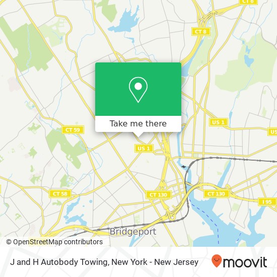 J and H Autobody Towing map