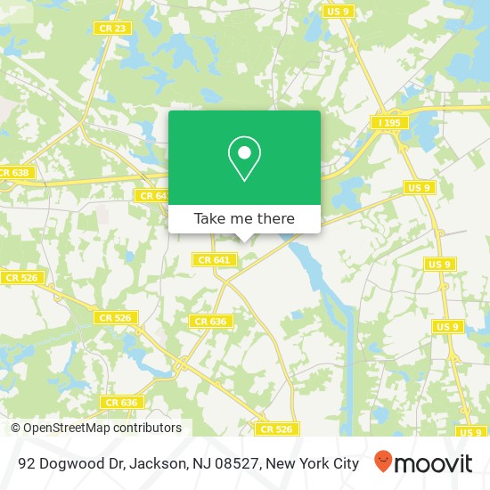 Mapa de 92 Dogwood Dr, Jackson, NJ 08527