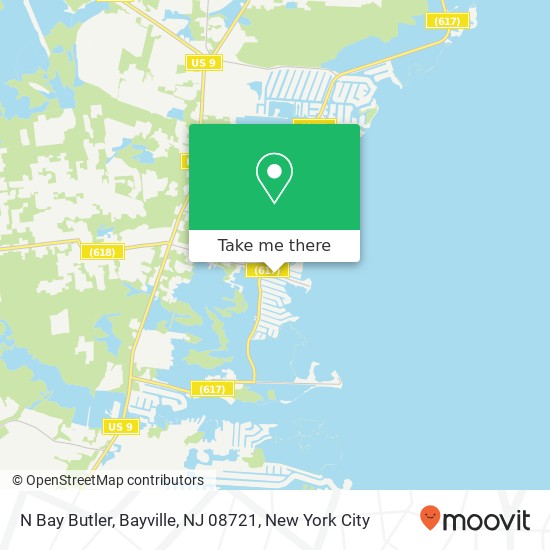 Mapa de N Bay Butler, Bayville, NJ 08721