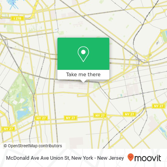 Mapa de McDonald Ave Ave Union St