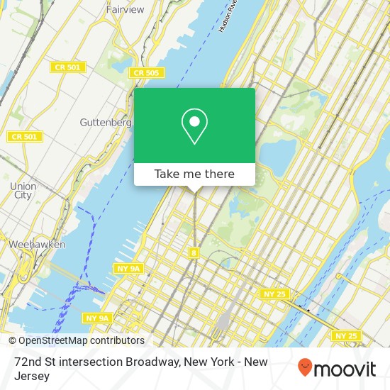 Mapa de 72nd St intersection Broadway