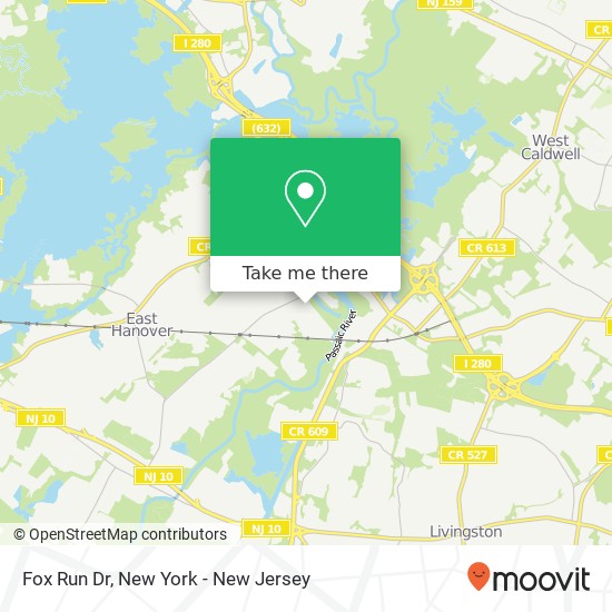Mapa de Fox Run Dr, East Hanover, NJ 07936