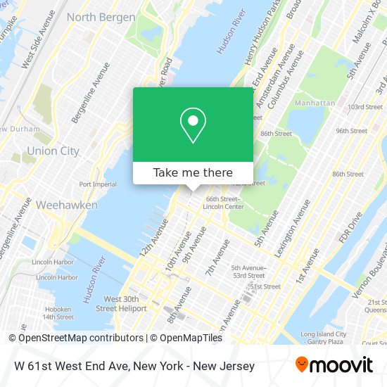 Mapa de W 61st West End Ave
