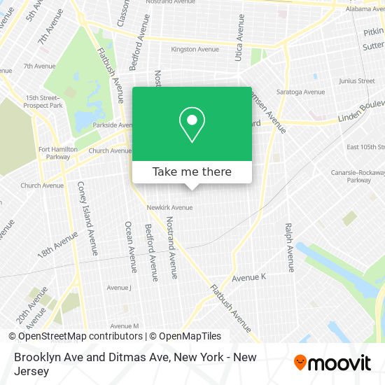 Brooklyn Ave and Ditmas Ave map