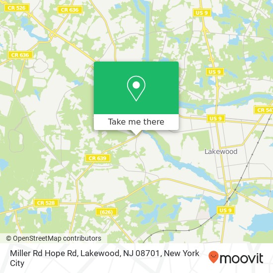 Mapa de Miller Rd Hope Rd, Lakewood, NJ 08701