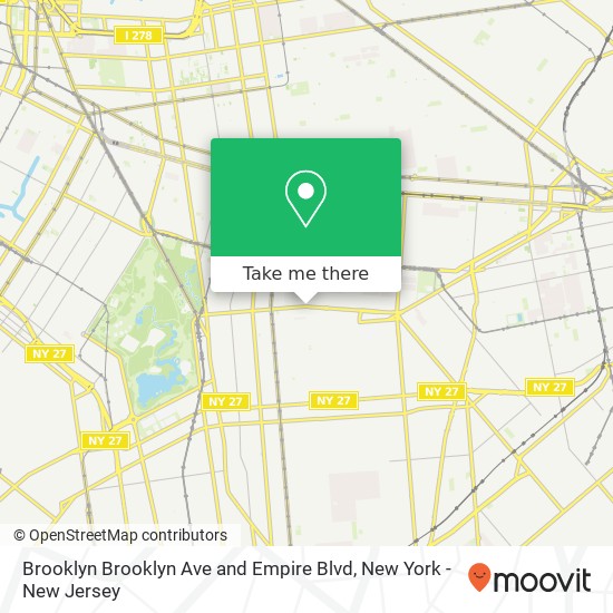 Brooklyn Brooklyn Ave and Empire Blvd map