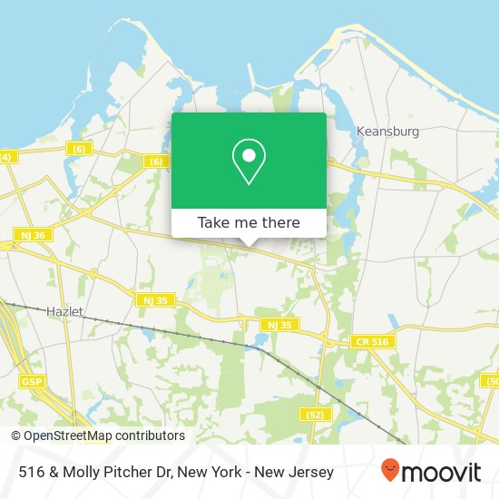 Mapa de 516 & Molly Pitcher Dr