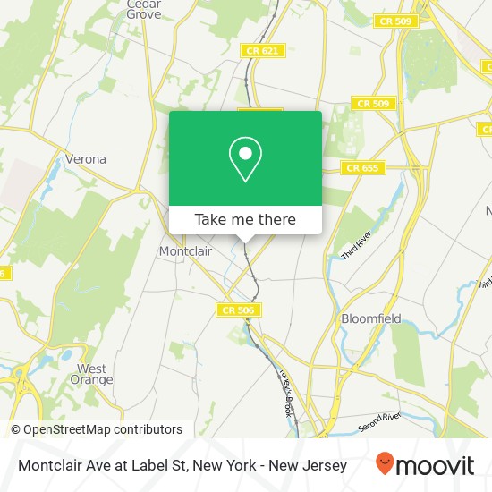 Mapa de Montclair Ave at Label St