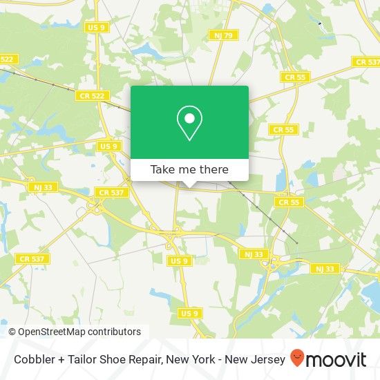 Mapa de Cobbler + Tailor Shoe Repair