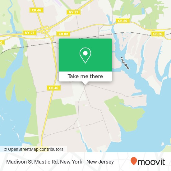 Madison St Mastic Rd map