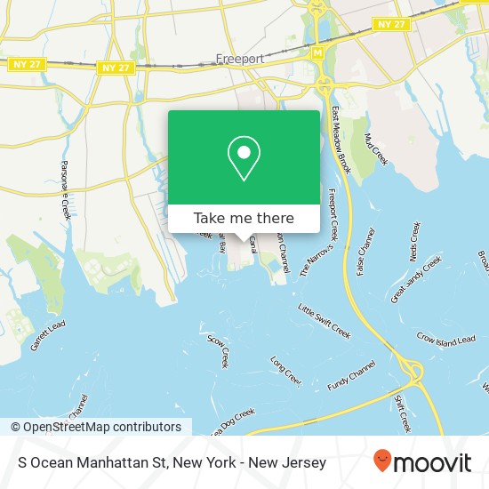 S Ocean Manhattan St map