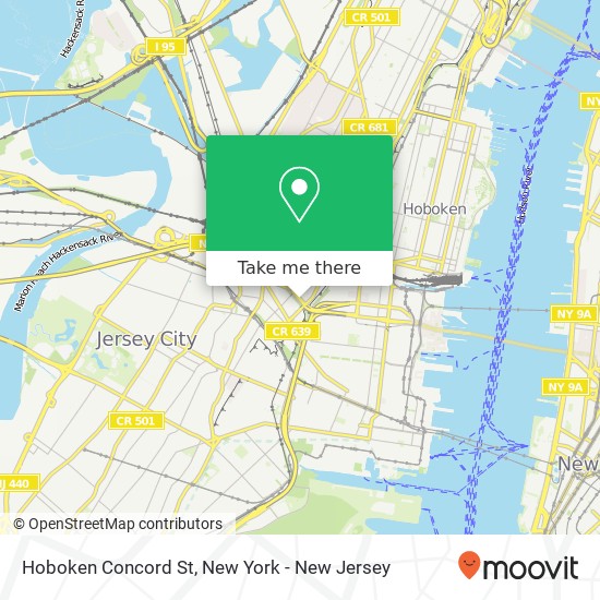 Hoboken Concord St map