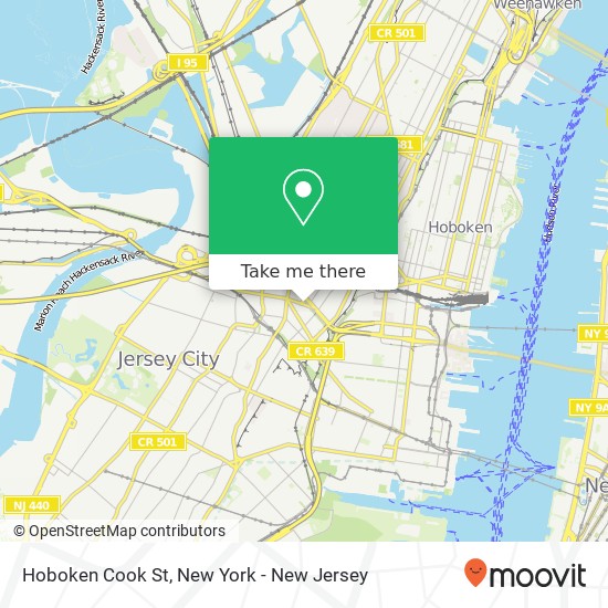 Mapa de Hoboken Cook St