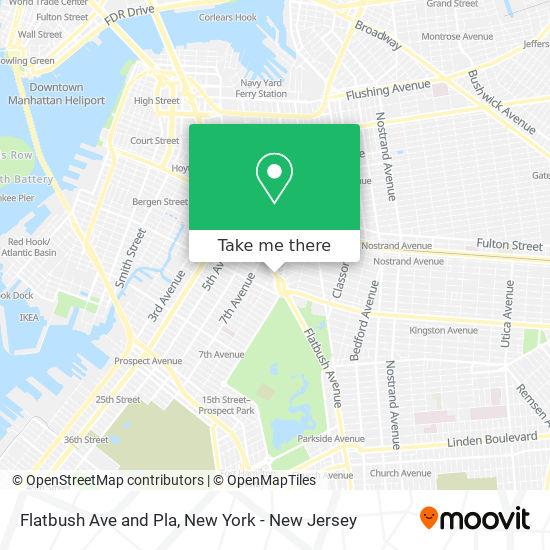 Flatbush Ave and Pla map