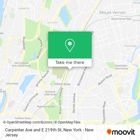 Carpenter Ave and E 219th St map