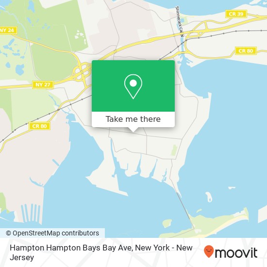 Mapa de Hampton Hampton Bays Bay Ave