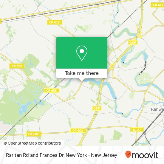 Raritan Rd and Frances Dr map