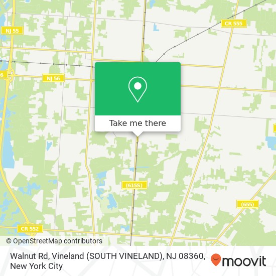 Mapa de Walnut Rd, Vineland (SOUTH VINELAND), NJ 08360