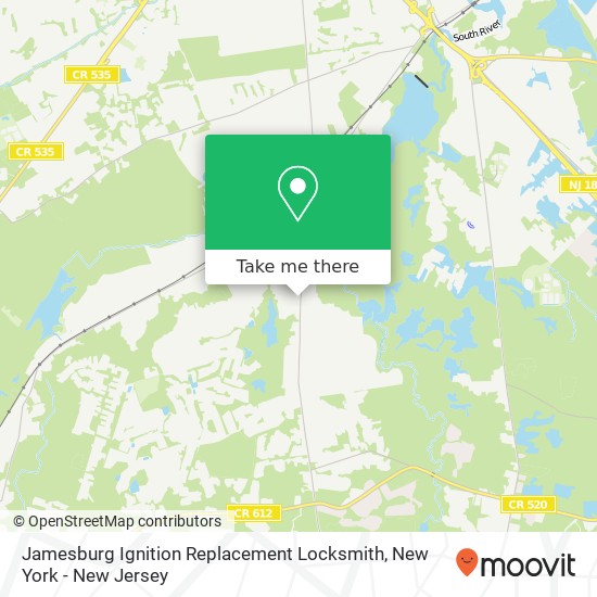 Jamesburg Ignition Replacement Locksmith map