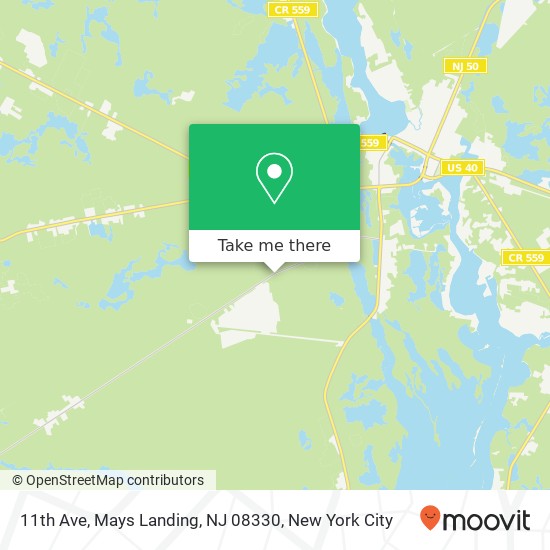 Mapa de 11th Ave, Mays Landing, NJ 08330