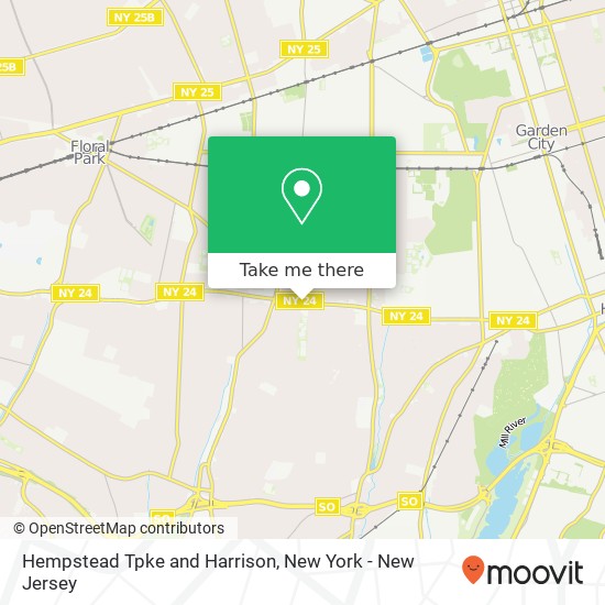 Hempstead Tpke and Harrison map
