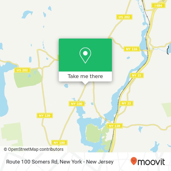 Route 100 Somers Rd map