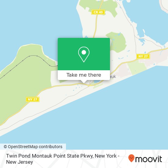 Mapa de Twin Pond Montauk Point State Pkwy