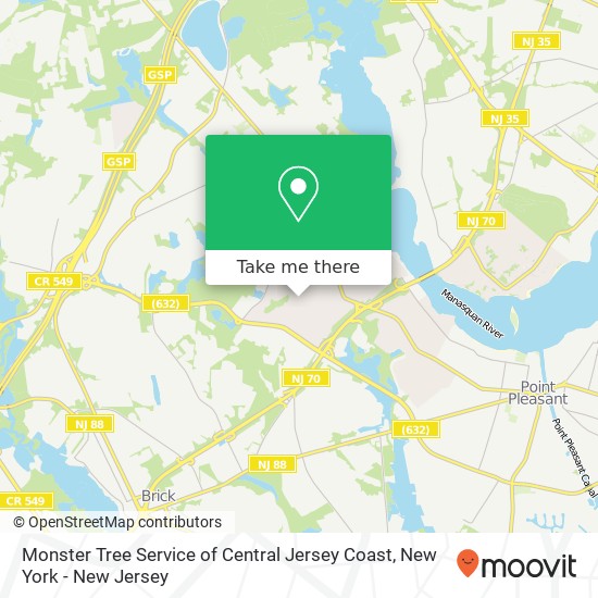 Monster Tree Service of Central Jersey Coast map