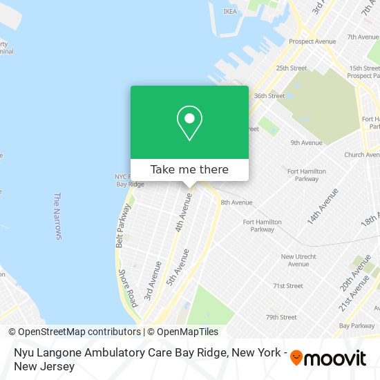 Nyu Langone Ambulatory Care Bay Ridge map