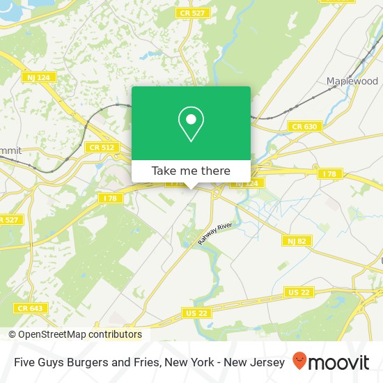 Mapa de Five Guys Burgers and Fries