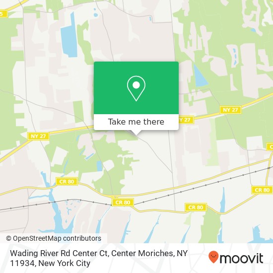 Wading River Rd Center Ct, Center Moriches, NY 11934 map