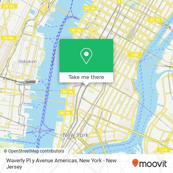 Mapa de Waverly Pl y Avenue Americas