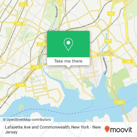 Lafayette Ave and Commonwealth map