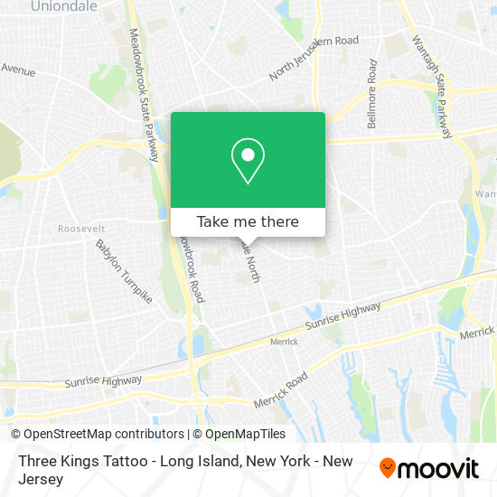 Mapa de Three Kings Tattoo - Long Island