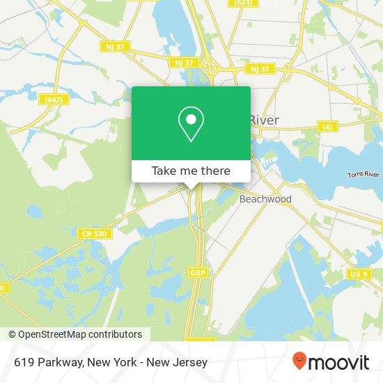 Mapa de 619 Parkway, Toms River (S TOMS RIVER), NJ 08757