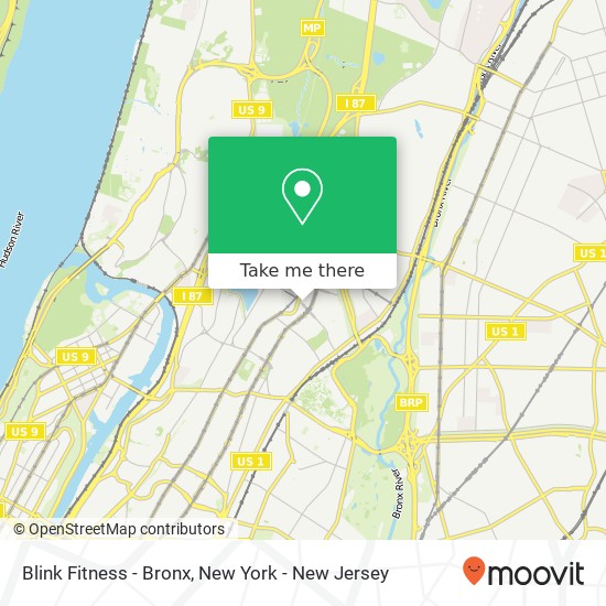 Blink Fitness - Bronx map