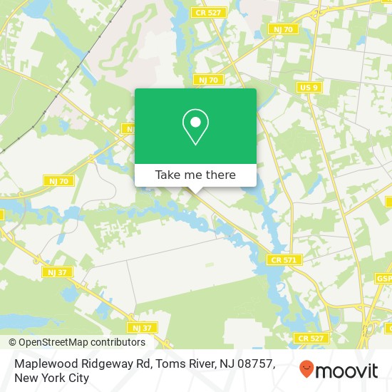 Mapa de Maplewood Ridgeway Rd, Toms River, NJ 08757