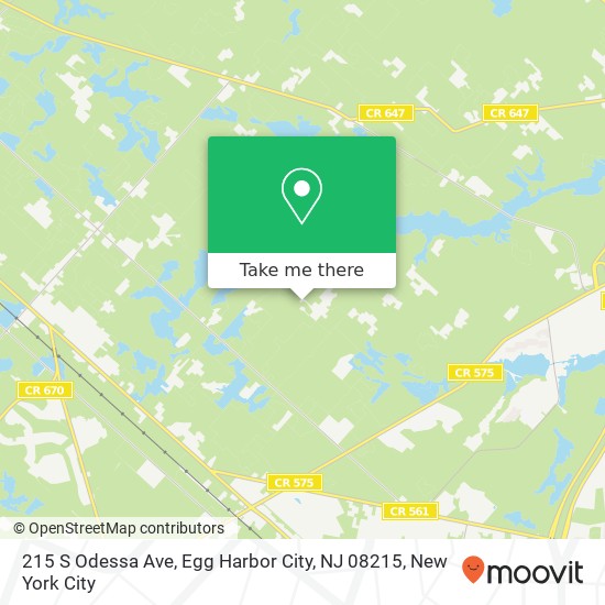 Mapa de 215 S Odessa Ave, Egg Harbor City, NJ 08215